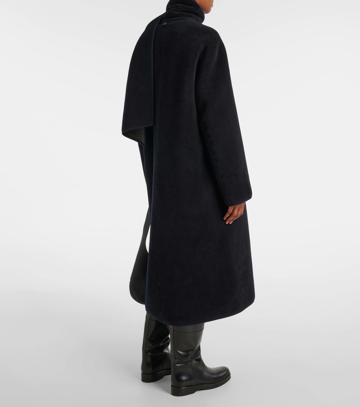Loro Piana Gladwin scarf-detail wool and silk coat Loro Piana