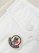 Moncler - Logo-Appliquéd Shell-Trimmed Quilted Wool-Blend Zip-Up Down Cardigan - White