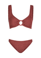 Hunza G Julia Hoop Crinkle Bikini - Rose - One Size
