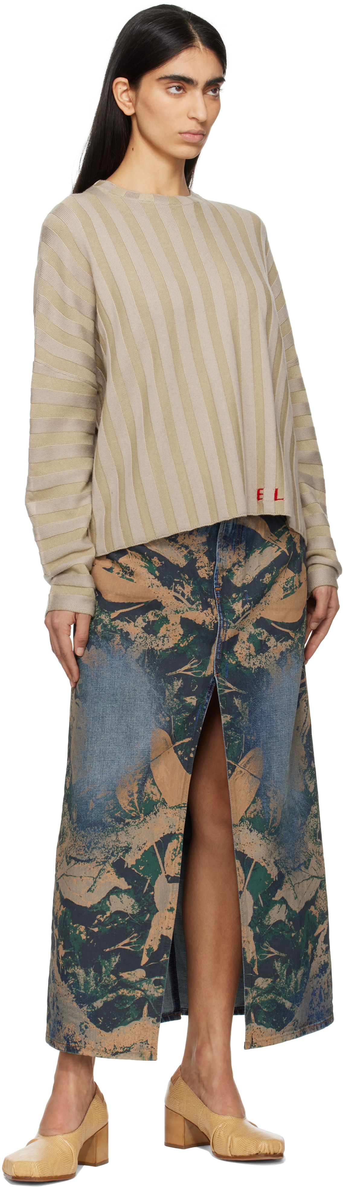 Eckhaus Latta Beige Keyboard Sweater