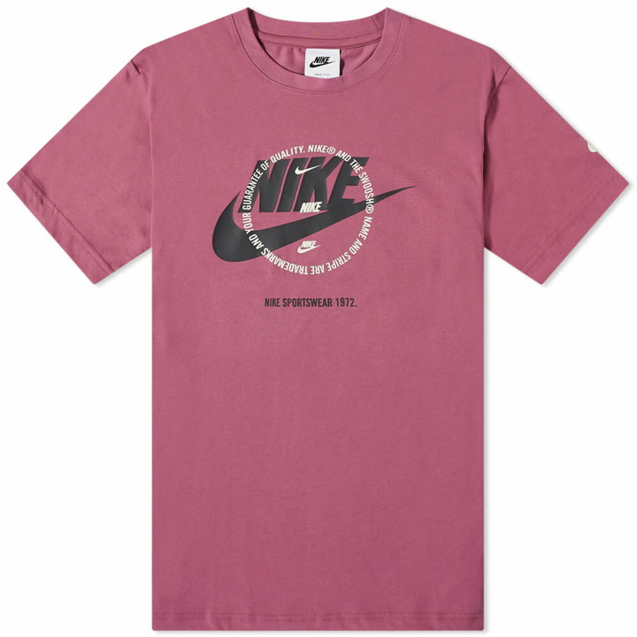 Photo: Nike Men's Multi Logo T-Shirt in Light Bordeaux