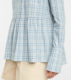 Victoria Victoria Beckham - Checked peplum shirt