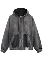 Maison mihara yasuhiro Sun Faded Like Distressed Cotton Sweatshirt Black