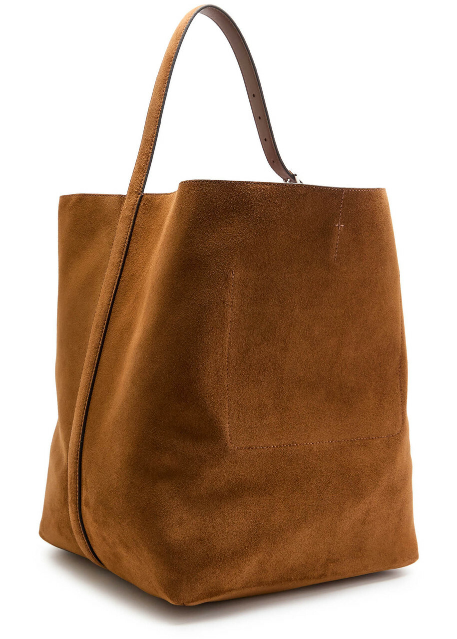 Toteme Belted Suede Tote - Tan - One Size