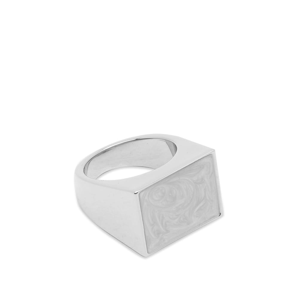 Dries Van Noten Men's Square Front Ring in Ecru Dries Van Noten