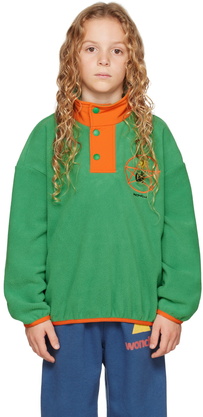 Jellymallow Kids Green Cat Planet Sweatshirt