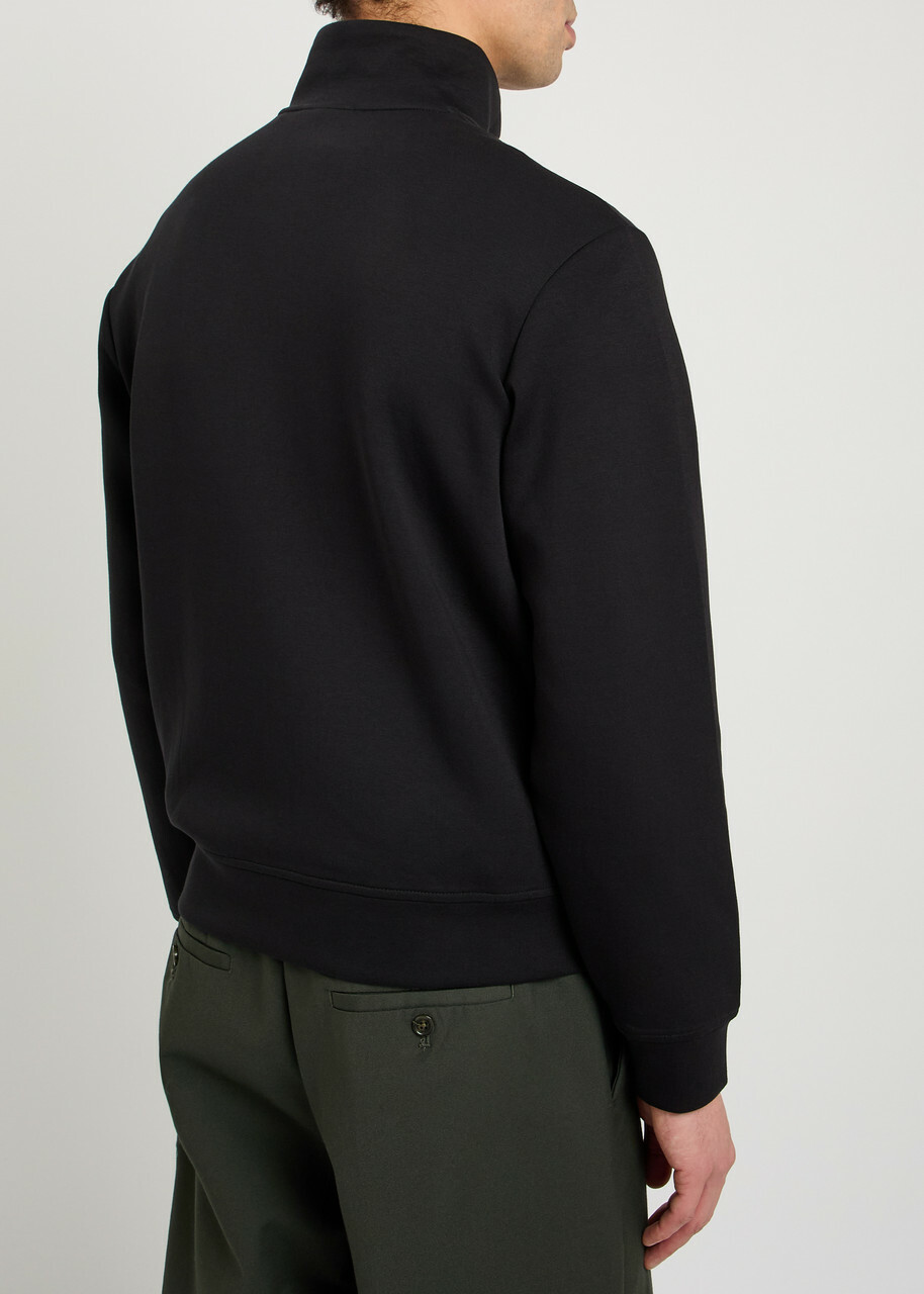 Emporio Armani Logo-embroidered Jersey Sweatshirt Black
