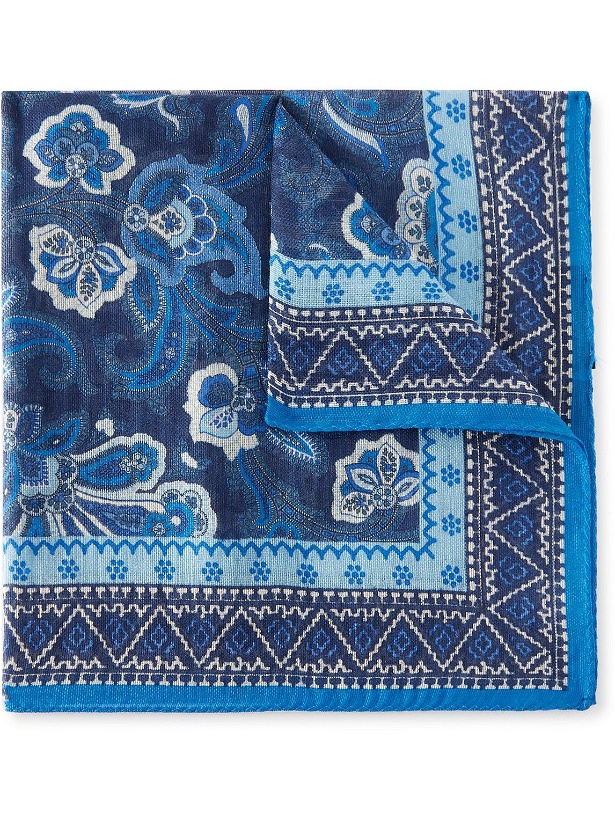 Photo: Etro - Paisley-Print Linen and Silk-Blend Voile Pocket Square