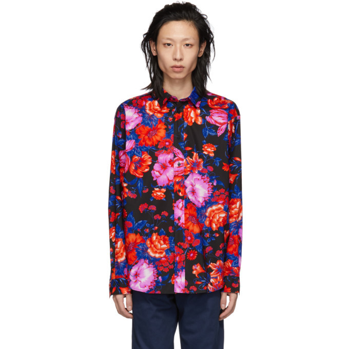 Photo: MSGM Black Floral Print Shirt