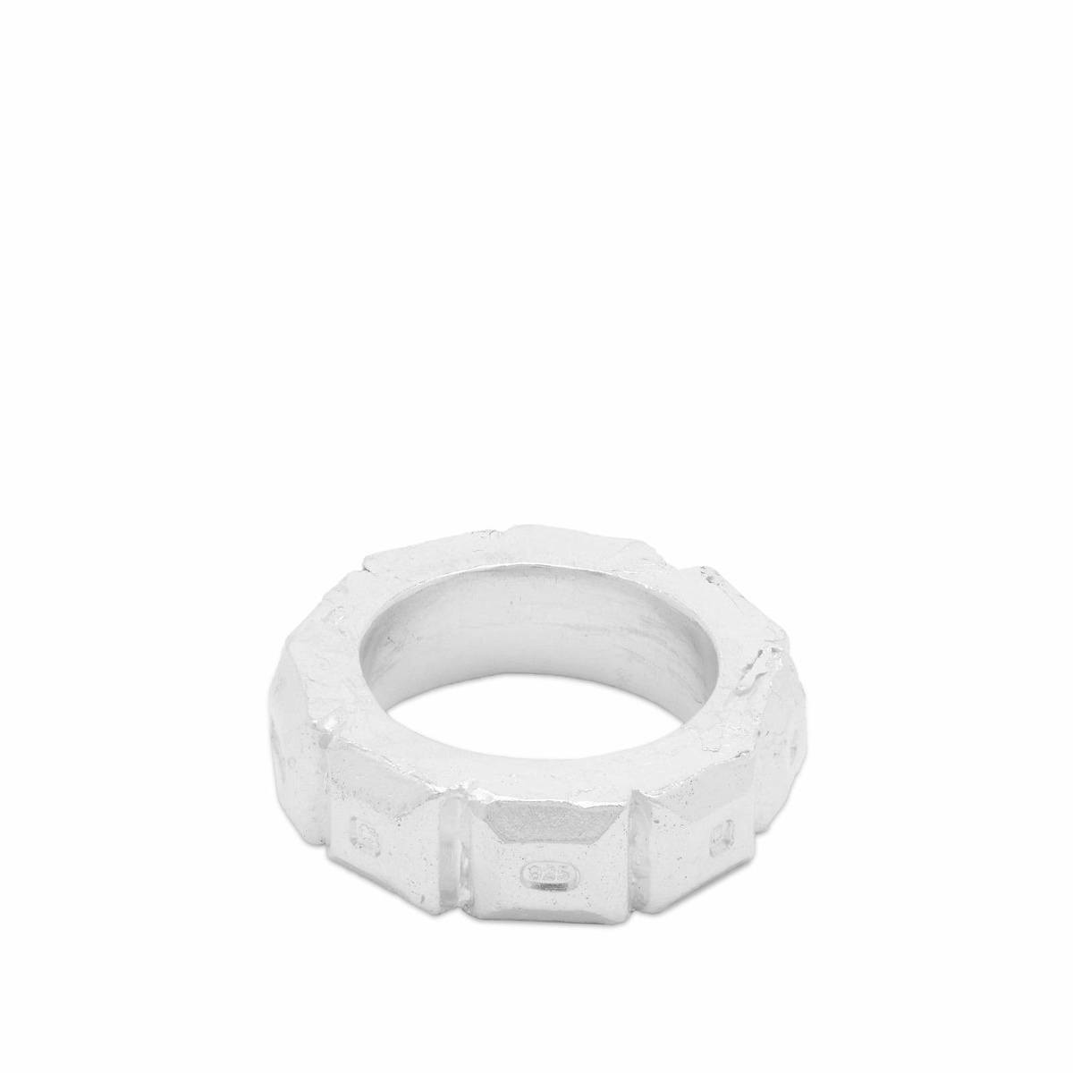 Photo: The Ouze Men's Square-Cut Hallmark Ring in Silver
