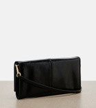 Prada Logo leather pouch with strap