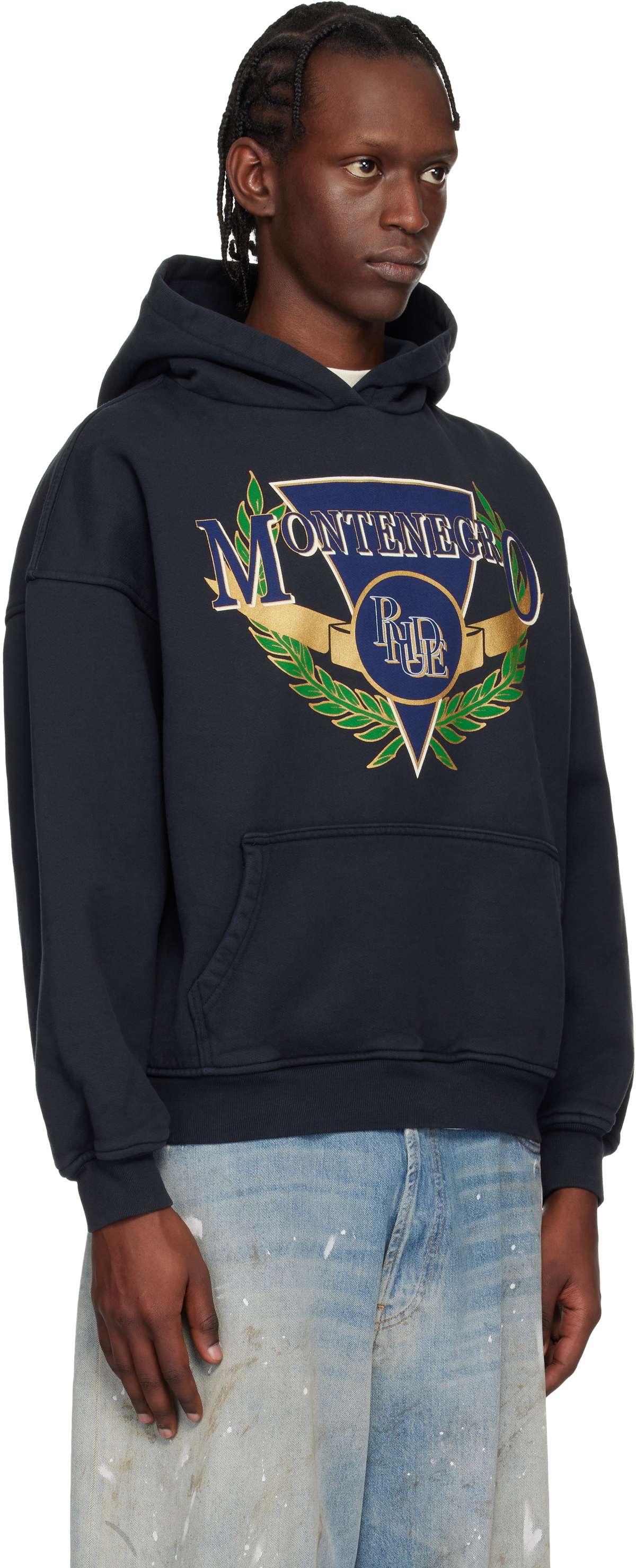 Rhude Black Montenegro Regatta Hoodie