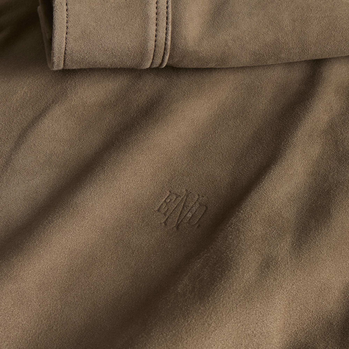 END. Task Suede Leather Shirt in Khaki