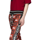 Dolce and Gabbana Red Crown Logo Lounge Pants