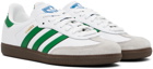 adidas Originals White & Green Samba OG Sneakers