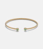 David Yurman Cablespira® Flex Micro 18kt gold cuff bracelet with emeralds