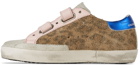 Golden Goose Baby Tan Leopard Old School Velcro Sneakers