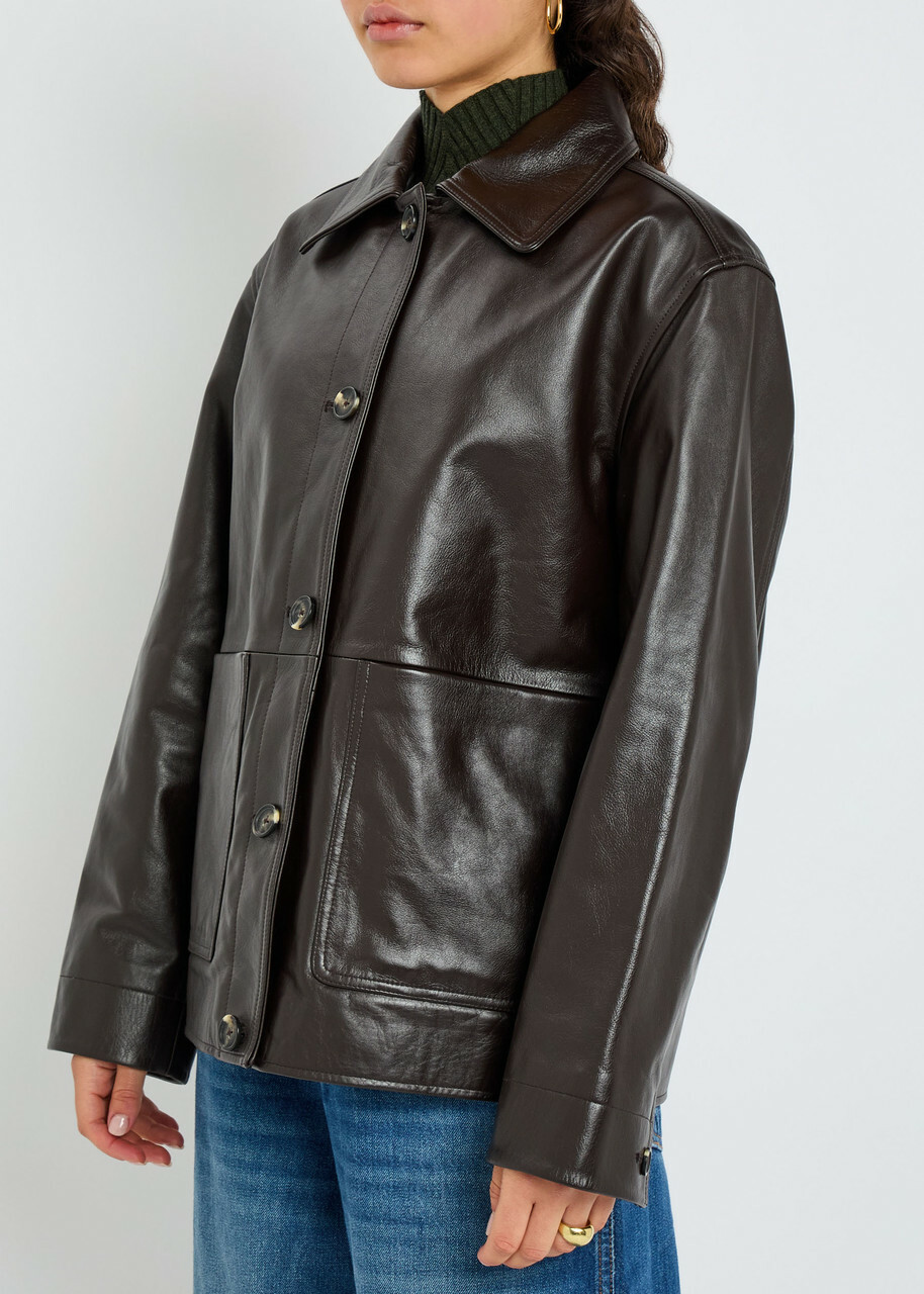 Rag & Bone Mala Leather Jacket Brown