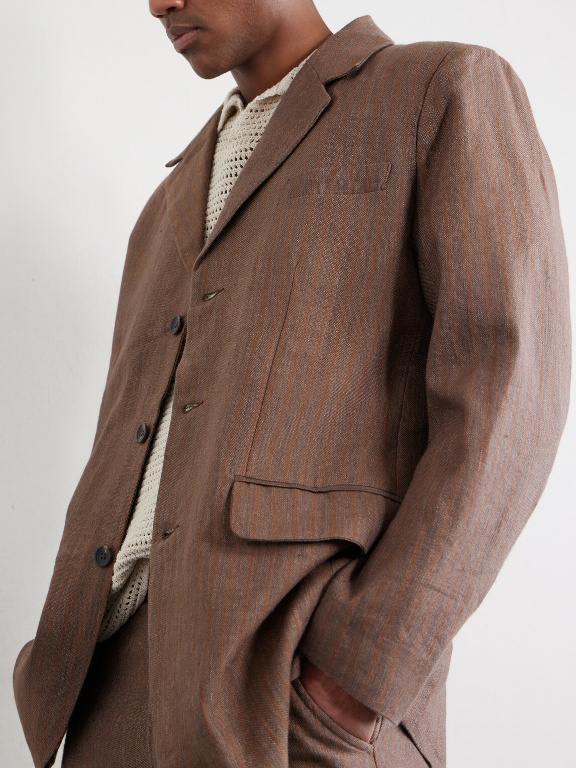 Kartik Research - Linen and Wool-Blend Suit Jacket - Brown
