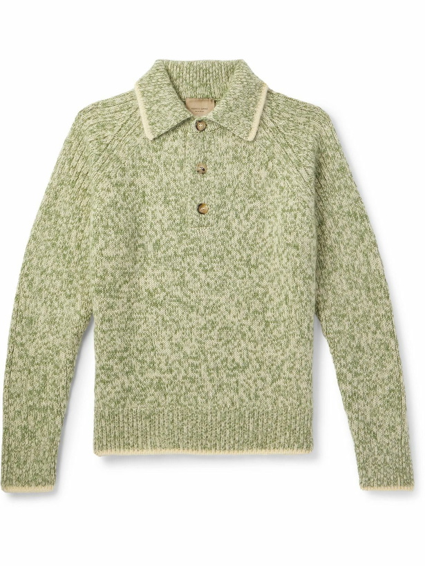 Photo: Federico Curradi - Ribbed Wool-Blend Polo Sweater - Green