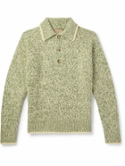 Federico Curradi - Ribbed Wool-Blend Polo Sweater - Green