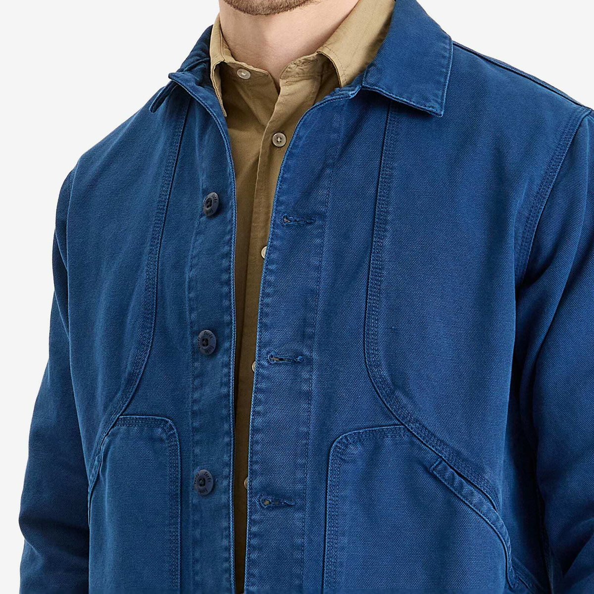 Foret Men's Berry Canvas Overshirt in Blue