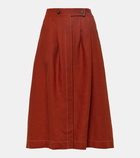 Tod's Linen midi skirt