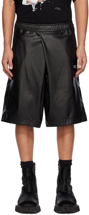 Photo: Julius Black Covered Faux-Leather Shorts
