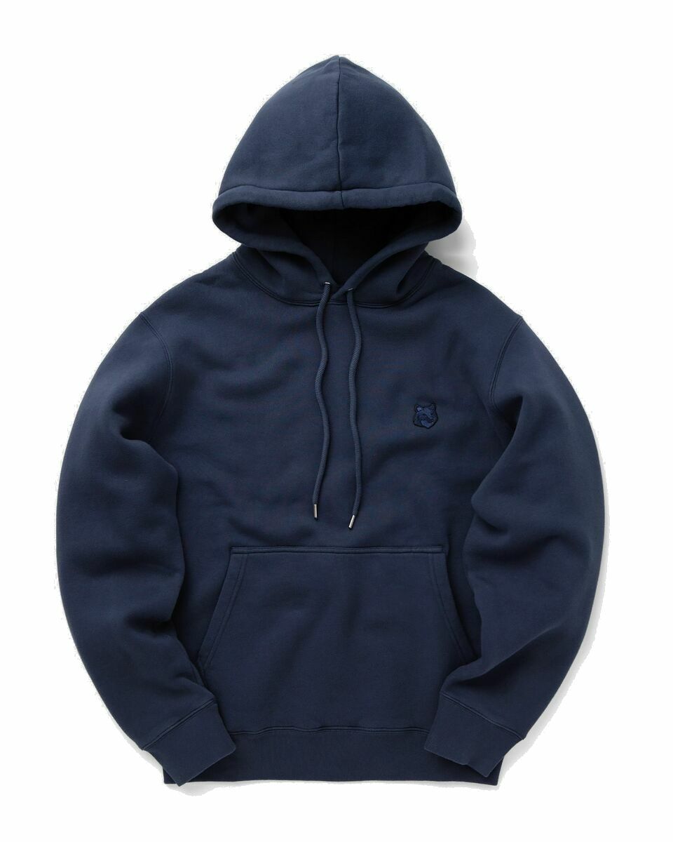 Maison Kitsune Bold Fox Head Patch Comfort Hoodie Ink Blue Blue