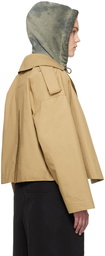 Juun.J Beige Cropped Trench Coat