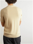 Altea - Waffle-Knit Cotton Polo Shirt - Neutrals