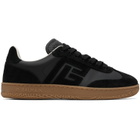 BALMAIN Black Suede & Smooth Leather 'Balmain Swan' Sneakers