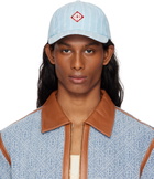 Casablanca Blue Laurel Stripe Logo Patch Cap