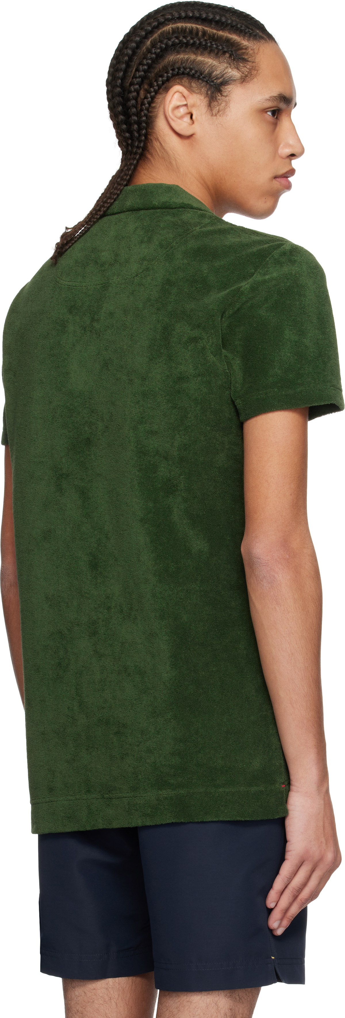 Orlebar Brown Green Terry Towelling Polo
