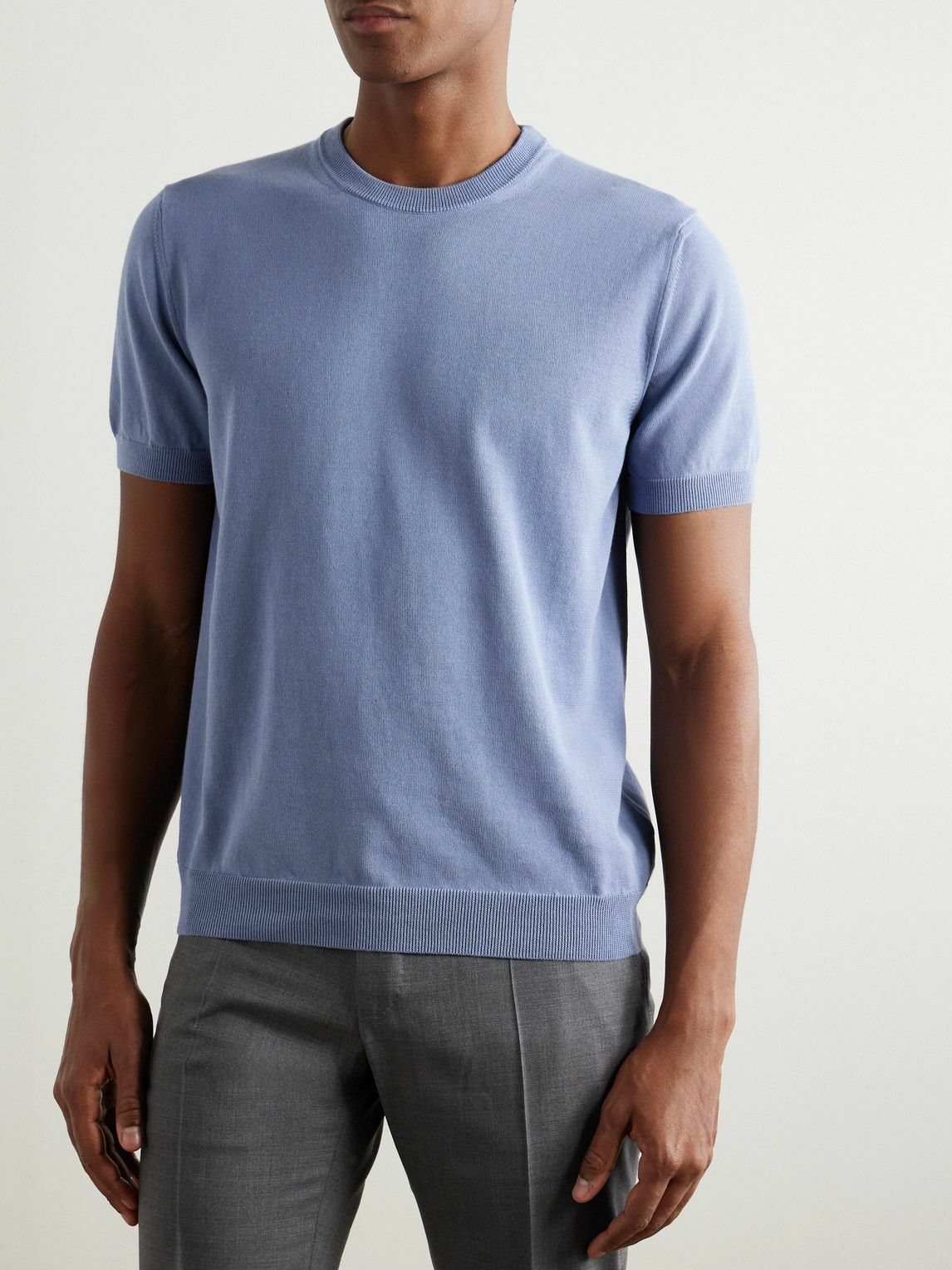 Incotex - Zanone Cotton T-Shirt - Blue