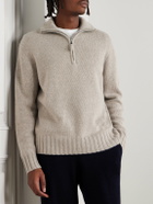 Allude - Cashmere Half-Zip Sweater - Brown