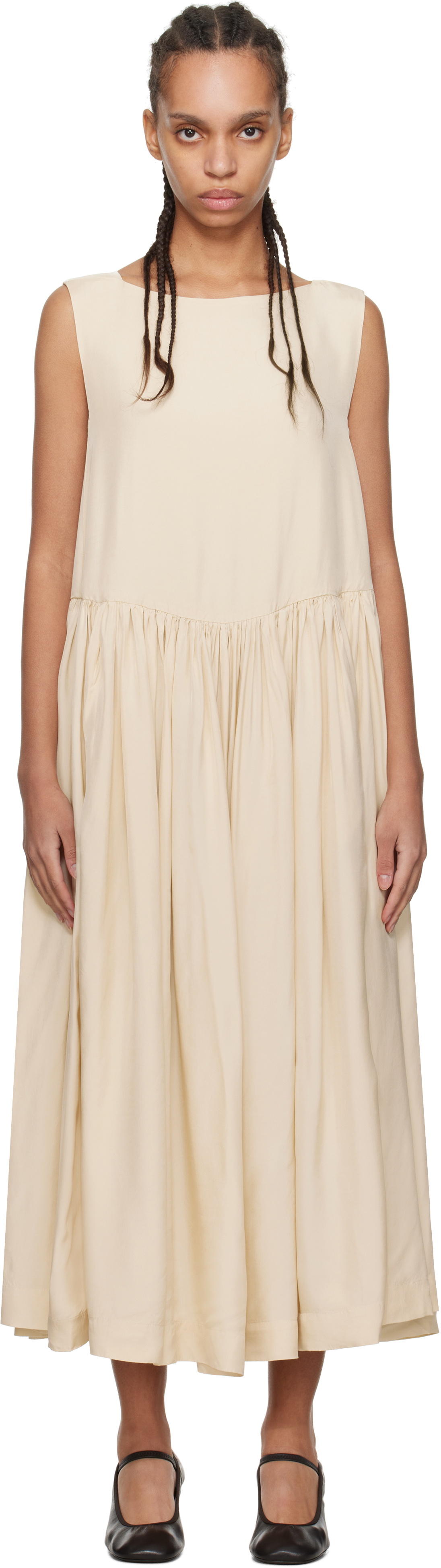 CASEY CASEY Beige Pomme Midi Dress