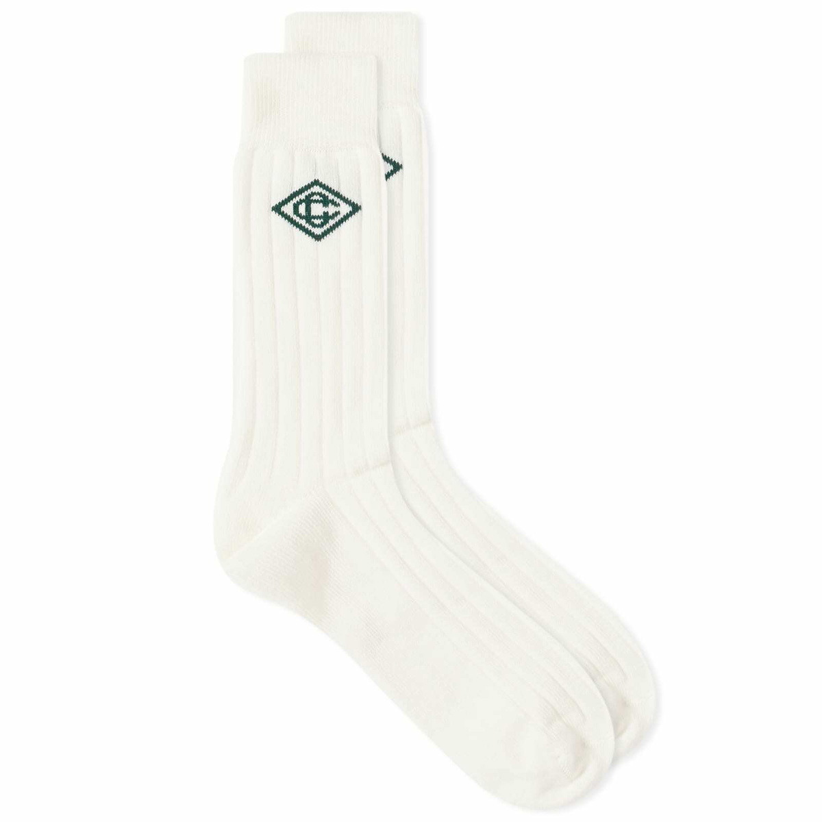 Casablanca Men's Dress Socks in Off White Casablanca