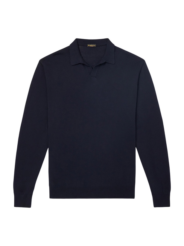 Photo: Rubinacci - Sea Island Cotton Polo Shirt - Blue