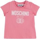 Moschino Baby Pink Double Smiley T-Shirt