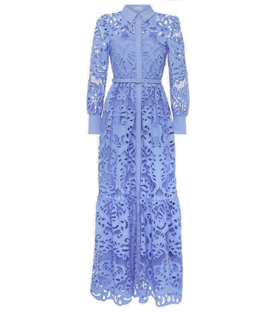 関税込【Self-portrait】Cotton lace gown Pink Cotton Lace Maxi Dress – self-portrait-US