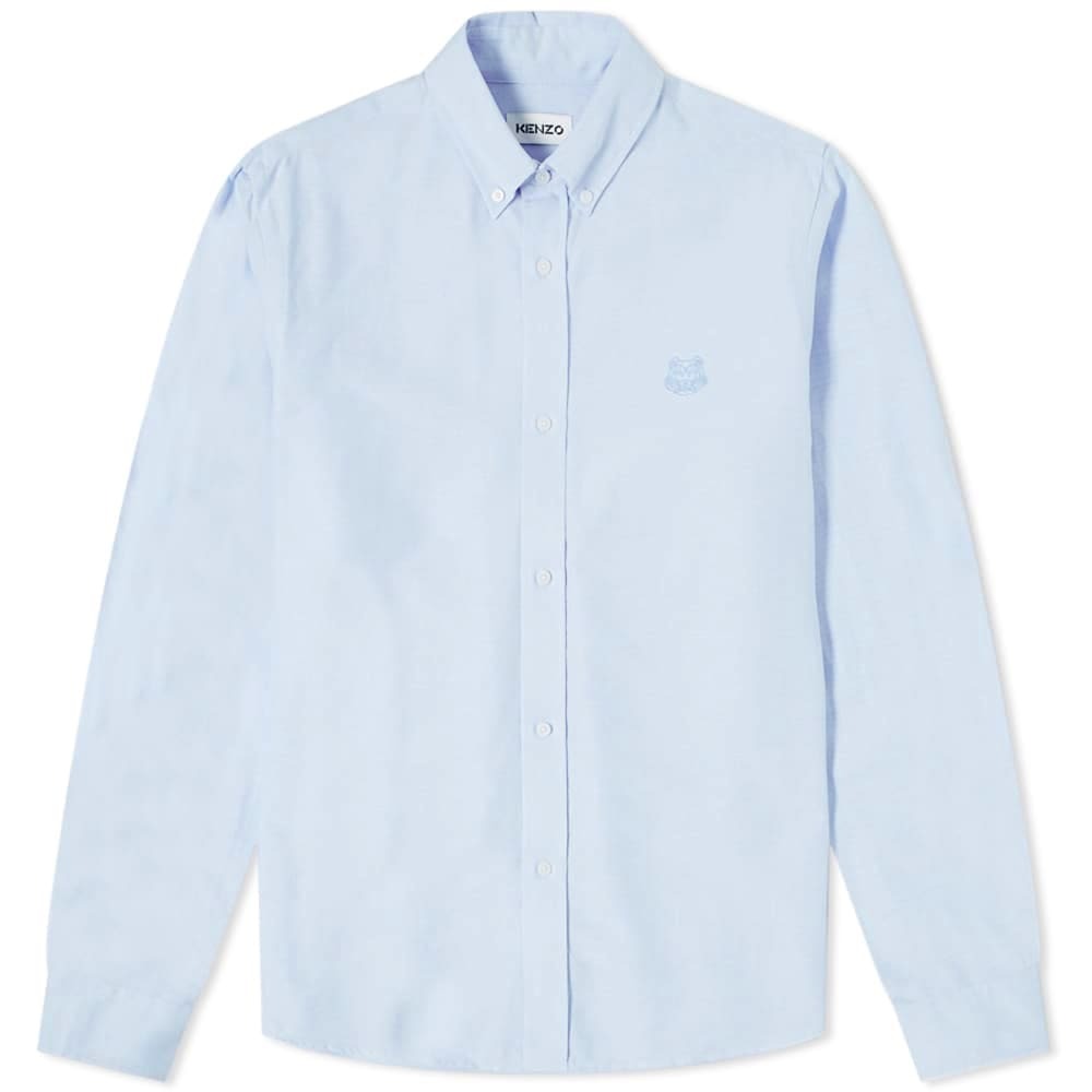 Kenzo Men s Tiger Crest Oxford Button Down Shirt in Light Blue Kenzo