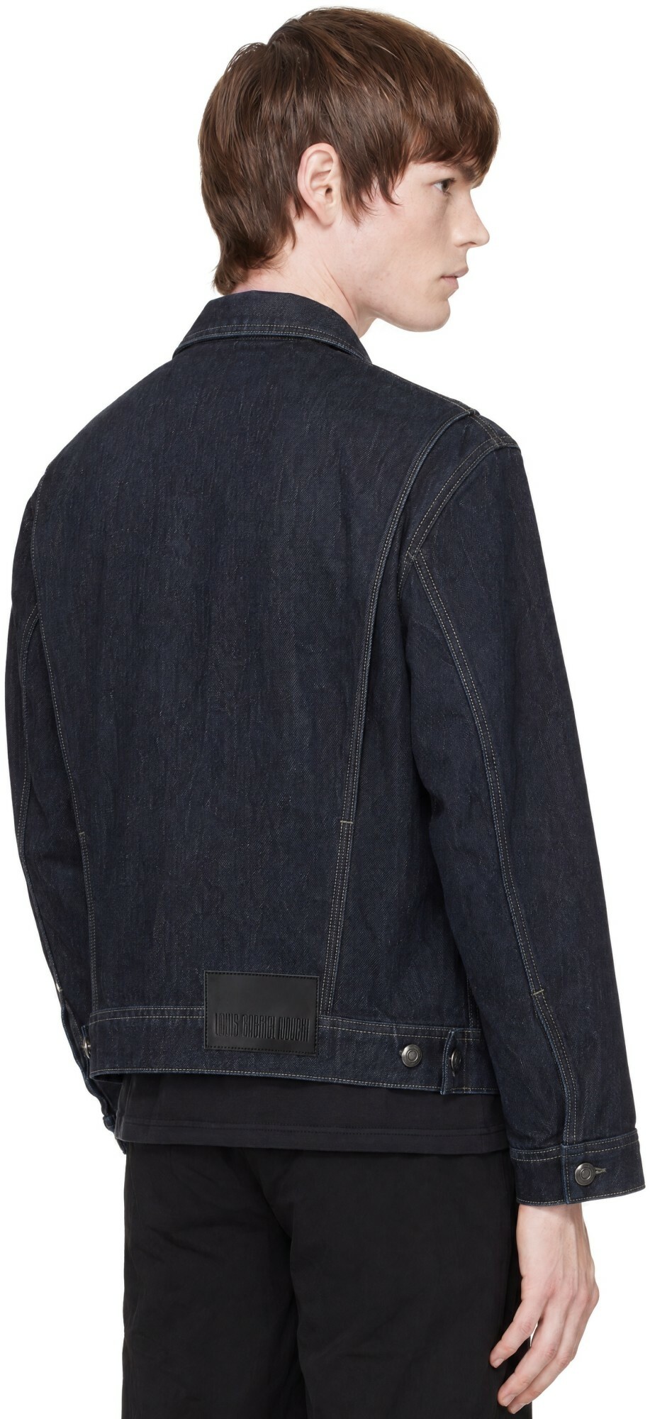 LGN Louis Gabriel Nouchi Navy Denim Trucker Jacket