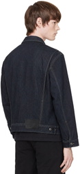 LGN Louis Gabriel Nouchi Navy Denim Trucker Jacket