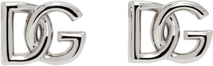 Photo: Dolce&Gabbana Silver 'DG' Logo Earrings