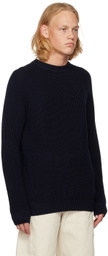 PRESIDENT's Navy Embroidered Sweater