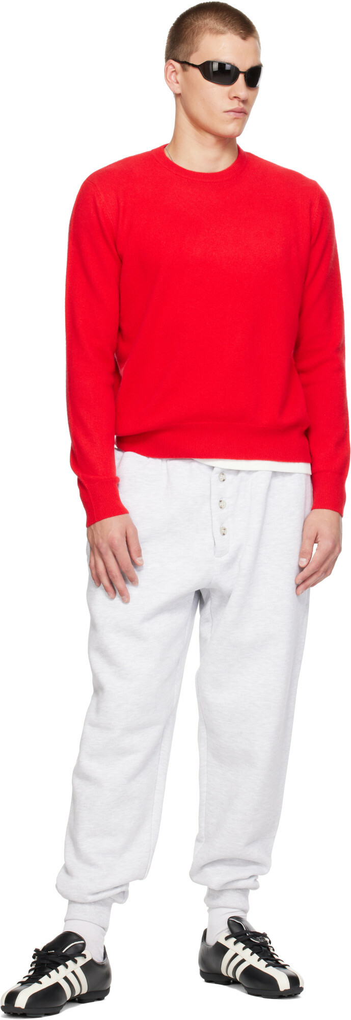 Entire Studios Red Knit Cashmere Crewneck Sweater