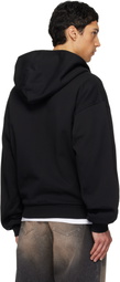 We11done Black 'WE11DONE' Zip-Up Hoodie