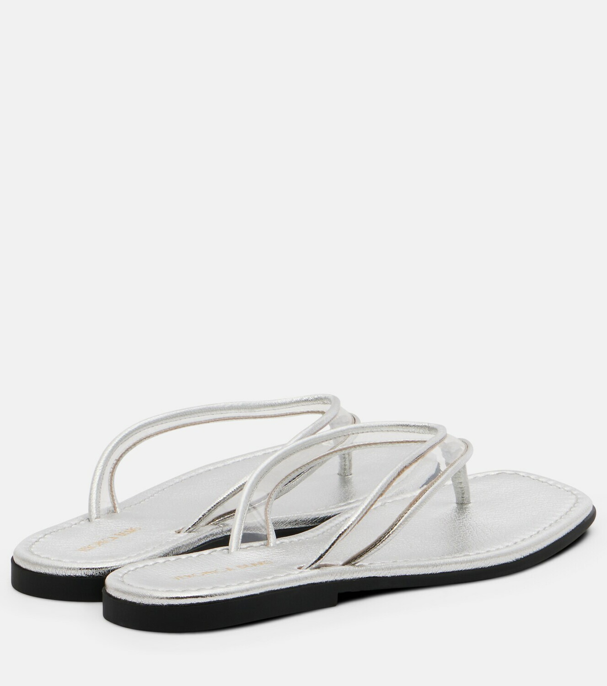 Veronica Beard Clea leather-trimmed PVC thong sandals