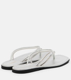 Veronica Beard Clea leather-trimmed PVC thong sandals